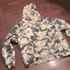 Custom Off WhitexDark Blueish Black Tyedye Hoodie